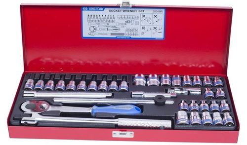 cumpără Set de unelte de mână King Tony 3034MR набор 3/8" торцевых головок, E-тип, насадок бит TORX, принадлежностей, 34 пр. în Chișinău 