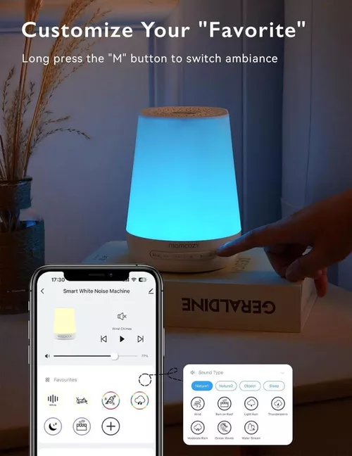 cumpără Lampă de veghe Momcozy WN002-WH00BA-A Lampa de veghe cu sunete Smart cu control din aplicatie în Chișinău 