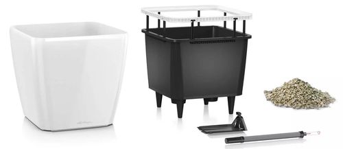 cumpără Ghiveci pentru flori Lechuza Quadro Premium 21 LS, White în Chișinău 