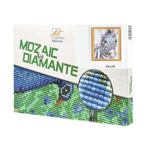 купить Картина по номерам Art Gallery JS25079 Mozaic cu diamante 20x30cm Zebra в Кишинёве 