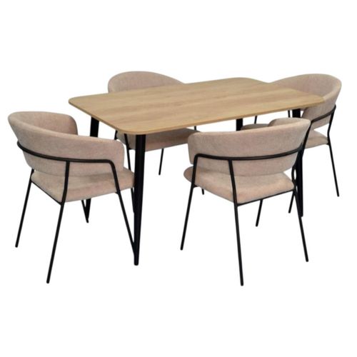 купить Комплект стол и стулья Evelin di Costacurta стол DT-405-2B + 4 стула YTC-097B Light beige в Кишинёве 