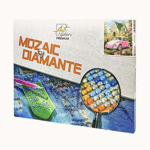 купить Картина по номерам Art Gallery GB86807 Mozaic cu diamante 30x40cm Masina langa casa в Кишинёве 