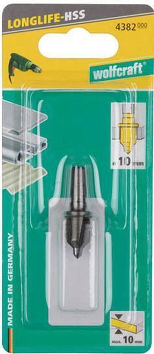купить Сверло Wolfcraft Сверло с зенкером из быстрорежущей стали со стопором, шестигранный хвостовик 12 мм 4383000 в Кишинёве 