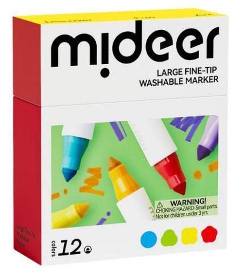 cumpără Set de creație Mideer MD1549 Set de markere lavabile cu vârf subțire, 12 culori în Chișinău 