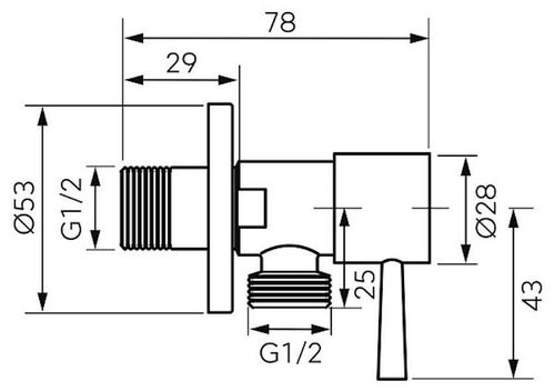 cumpără Baterie lavoar Ferro Z296-BL Robinet coltar ceramic 1/2x1/2 Rotondo în Chișinău 