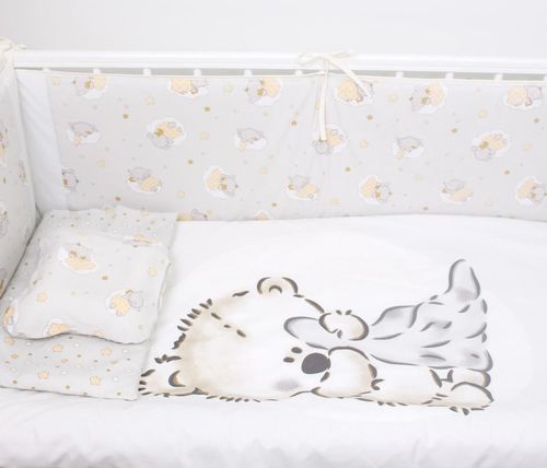 купить Детское постельное белье PernaMea Set lenjerie 8 piese Teddy love Grey (PM.100262/11) в Кишинёве 