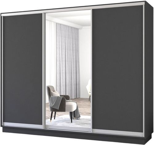 купить Шкаф Mobildor-Lux Раздвижные двери Fox из зеркала и ДСП (330x60x220В см) Антрацит в Кишинёве 