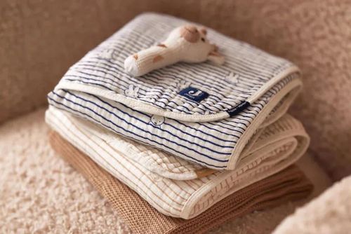 купить Детское постельное белье Jollein 521-511-68008 Paturica Muslin Miffy Stripe Navy, 75x100cm в Кишинёве 