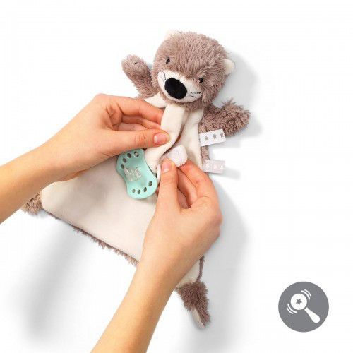 Мягкая игрушка Babyono Otter Maggie с держателем для соски 