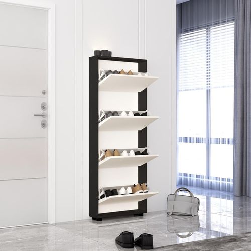 купить Полка для обуви Mobildor-Lux Leo Slim 70x16x164H cm Anthracite/Sonoma в Кишинёве 