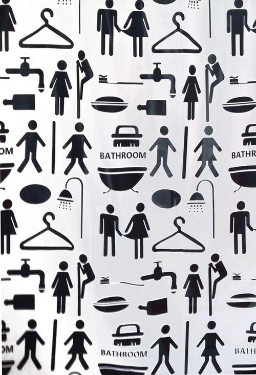 купить Занавеска для ванной Bisk 06847 PEVA COUPLE alb/negru 180x200 в Кишинёве 