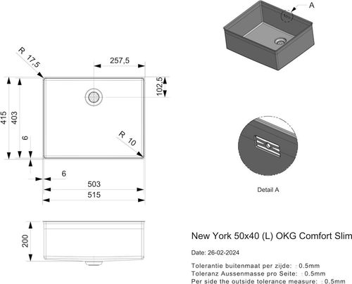 купить Мойка кухонная Reginox R40904 Ohio 50x40 Gun Metal II в Кишинёве 