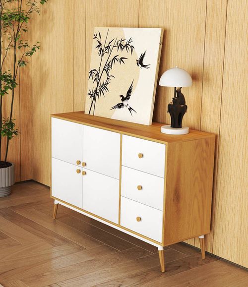 купить Комод Deco Marani 120x40x81H Oak/White в Кишинёве 