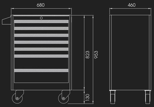 купить Система хранения инструментов King Tony ST87434-7B инструментальная, серия ST (7 ящика) красная в Кишинёве 