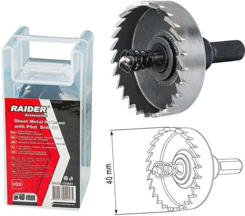 cumpără Set de tubulare, bite, duze Raider 154841 Freza metal Ø40 HSS în Chișinău 