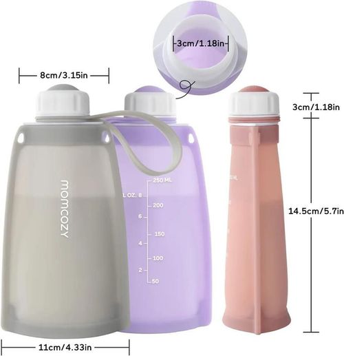 купить Контейнер для хранения пищи Momcozy MS013-IR00NB-A Pungi pentru pastrarea laptelui din silicon Red, 5buc в Кишинёве 