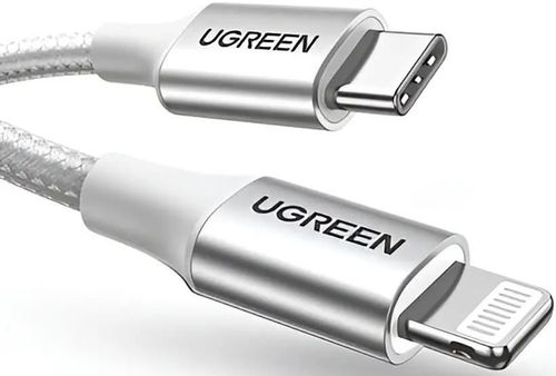 cumpără Cablu telefon mobil Ugreen 70523 Cable Type-C to Lightning MFI, 3A, 1M, Shell Braided, US304, Silver în Chișinău 