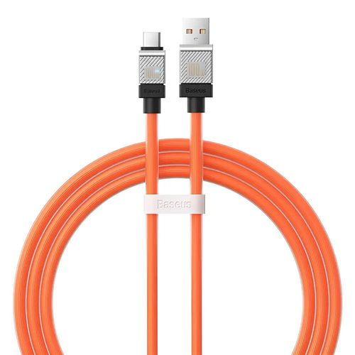 купить Кабель для моб. устройства Baseus CAKW000707 CoolPlay Series USB-A to Type-C 2.4A 12W 2m, Orange в Кишинёве 