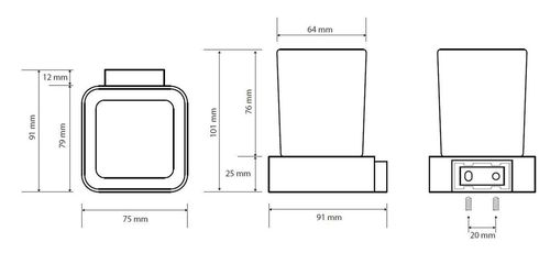 cumpără Pahar pentru periuțe de dinți Bemeta Solo sticla perete 139110012 în Chișinău 