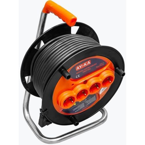 cumpără Prelungitor electric Sarac Kablo CCA 40 MT cu tambur, 40m, 4 prize, 3X2.5mm în Chișinău 