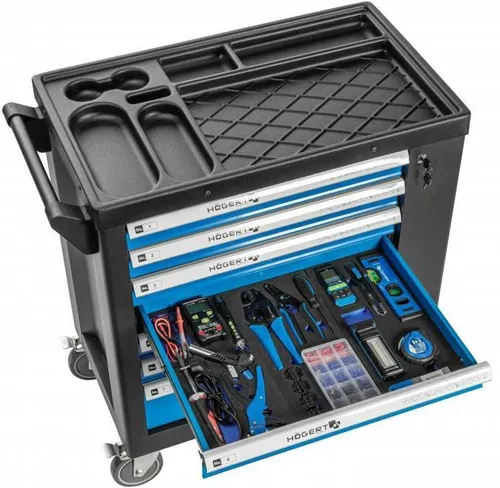 купить Система хранения инструментов Hoegert HT7G050 Тележка инструментальная с 7 ящиками (544 инструмента) в Кишинёве 