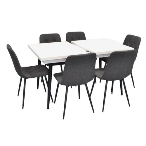 купить Комплект стол и стулья Evelin di Costacurta стол DT-433-3B + 6 стульев YTC-080B Dark grey в Кишинёве 