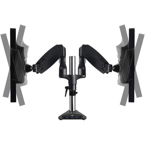 cumpără Arctic Z2-3D Gen 3 Desk Mount Gas Spring Dual Monitor Arm for 2 monitors, up to 34", +/-90° tilt; 180° swivel; 360° rotate, VESA: 75x75, 100x100, 4-port USB Hub, Table thickness max 65mm, Max load capacity 8Kg per arm (suport de masa pentru monitoare), AEMNT00057A în Chișinău 