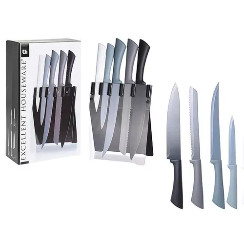 cumpără Set cuțite Excellent Houseware 52633 Set cutite EH 5buc, suport din plastic în Chișinău 