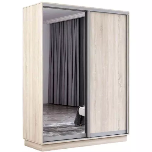 cumpără Dulap Mobildor-Lux Fox uși glisante din oglindă și PAL (170x60x210H cm) Sonoma în Chișinău 