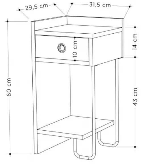 cumpără Noptieră Trendy Sirius Left, Alb v2, 32x61x30cm (GTR001511) în Chișinău 