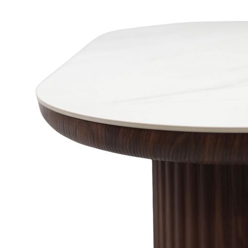 купить Стол Deco Botas 2000x900x760 White sintered stone + Wooden Leg в Кишинёве 