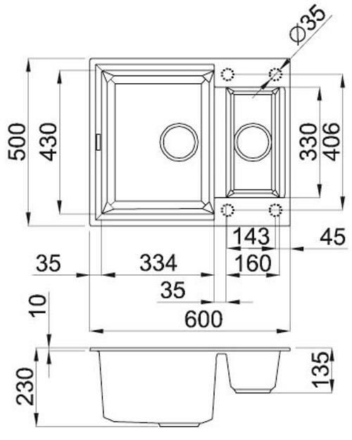 купить Мойка кухонная Elleci EASY 150 (600x500 mm) 62 bianco antica в Кишинёве 