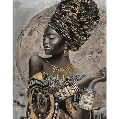 купить Картина по номерам Strateg R 9 /21 (GS1446)(860158) Frumoasa negresa, 40x50 cm в Кишинёве 