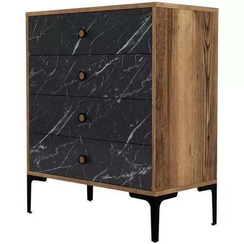 cumpără Comodă Trendy Lizbon 541-Nuc, Negru 76x90x40cm (GTR001661) în Chișinău 