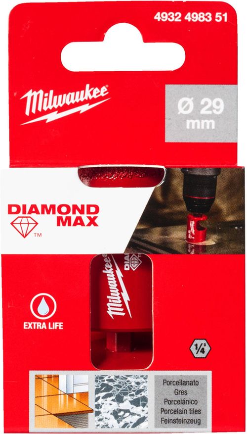 cumpără Set de tubulare, bite, duze Milwaukee 4932498351 Carota DIANOND Max 29mm în Chișinău 