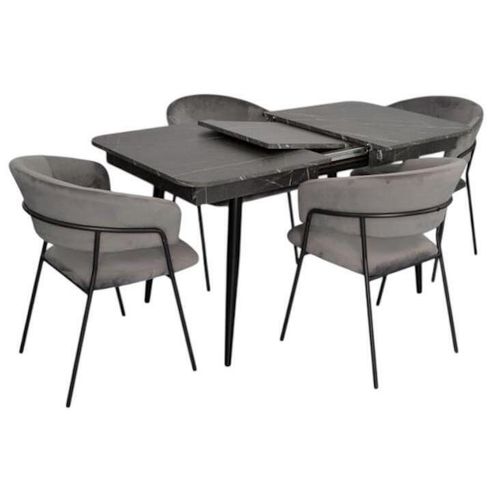 cumpără Set masă și scaune Evelin di Costacurta стол DT-432-3R B + 4 стула YTC-097B Dark grey în Chișinău 
