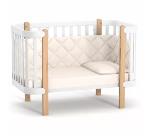 Кроватка детская "Veres ЛД5" Монако (белый/бук) 