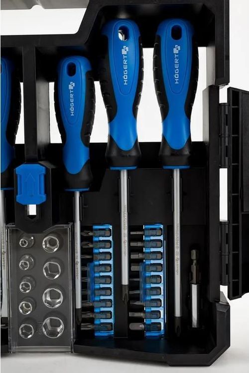 купить Набор ручных инструментов Hoegert HT1S105 Набор отверток и бит 63 шт. в Кишинёве 