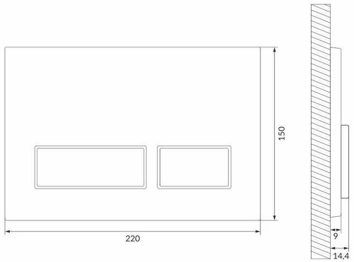 купить Кнопка смыва Cersanit Movi II Black пластик черный в Кишинёве 