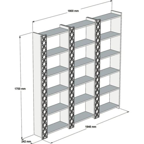 cumpără Raft de birou Trendy Orasul 3, Alb 184x170x24cm, raft de carti în Chișinău 