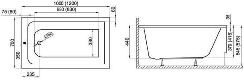 cumpără Cadă de baie Polimat Capri (Pentru Copii) 120x70 + Suport în Chișinău 