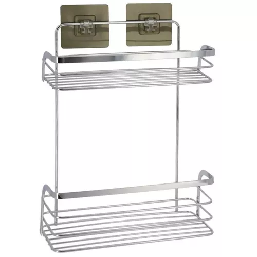 купить Полка для ванной Tendance 55838 2 уровня самоклеящиеся 39X26.4X11 см, нержавеющая сталь в Кишинёве 