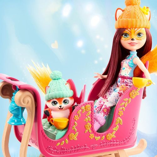купить Кукла Enchantimals GJX31 Felicity Fox Set cu Sanie в Кишинёве 