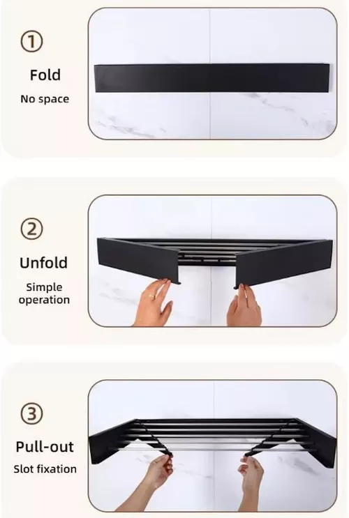 купить Сушилка для белья miscellaneous RM11 montat pe perete 80x40x10cm, metal, alb в Кишинёве 