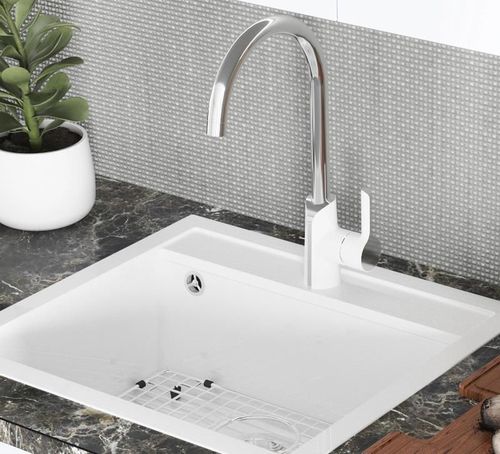 купить Смеситель кухонный Helika-AquaSanita 5523JG-700 SABIA GRACE Chrome+Glossy White в Кишинёве 
