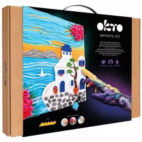 cumpără Set de creație Okto 10044 Tablou 3D cu plastilină ușoară 30x40сm, Santorini în Chișinău 