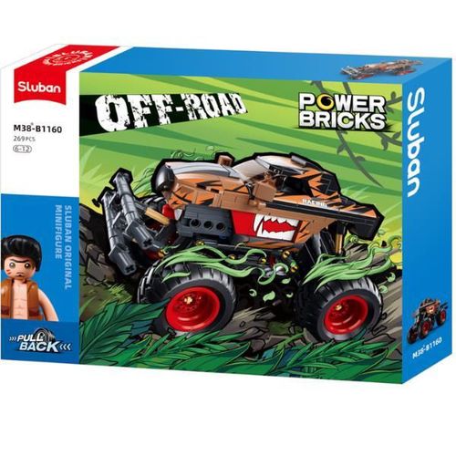 купить Конструктор Sluban B1160 Monster Truck orange-negru, cu inerție, 264 elem. в Кишинёве 