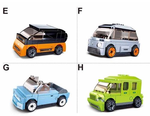 купить Конструктор Sluban B1067 Set de constructie Masini electrice cu inertie 8 modele 53-61elem. в Кишинёве 