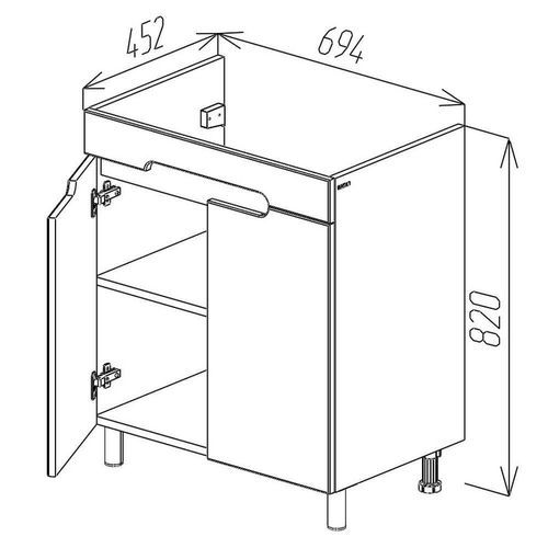 cumpără Dulap pentru lavoar Bayro Etna Duo под умыв. Argo 700, белый мат în Chișinău 