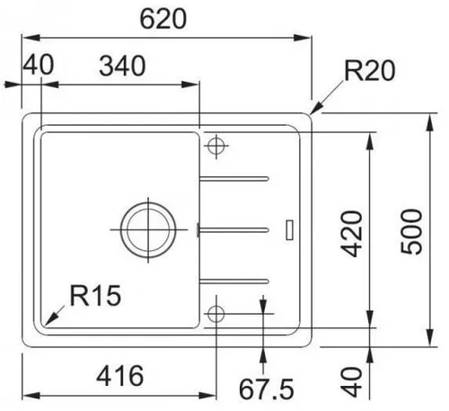 купить Мойка кухонная со смесителем Franke 114.0660.907 BFG 611-62 + Novara Plus Negru в Кишинёве 